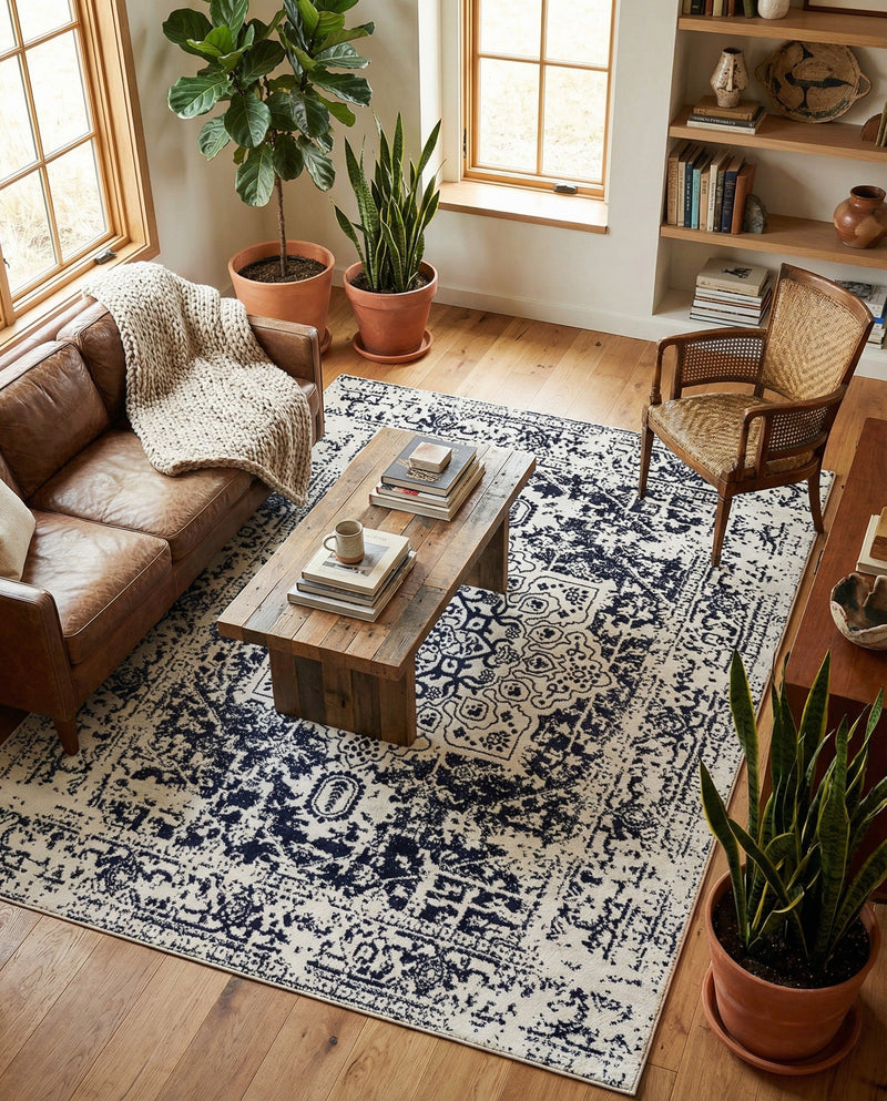 Georgetown Rugs Collection Area Rug - Dupont (Blue) Rectangle Blue  lifestyle 3