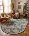 Seville Stripes Collection Area Rug -  Cordoba (Blue) Oval Blue  lifestyle 75