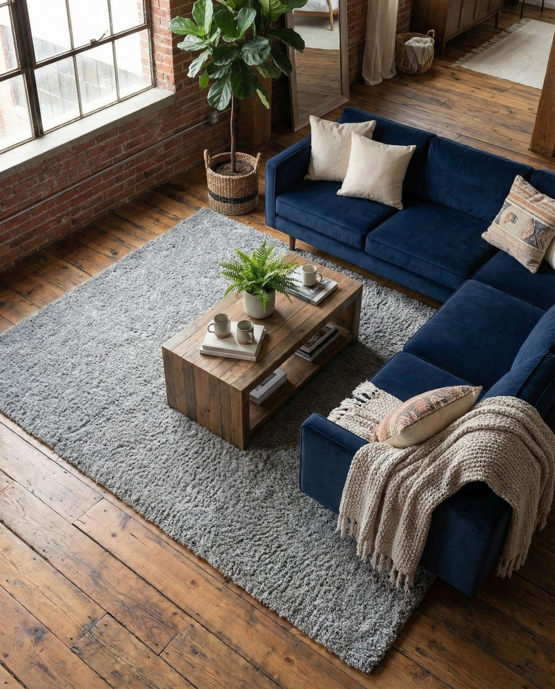 Cozy Comfort Shag Collection Area Rug - Haven (Cloud Gray) Rectangle Cloud Gray  lifestyle 24