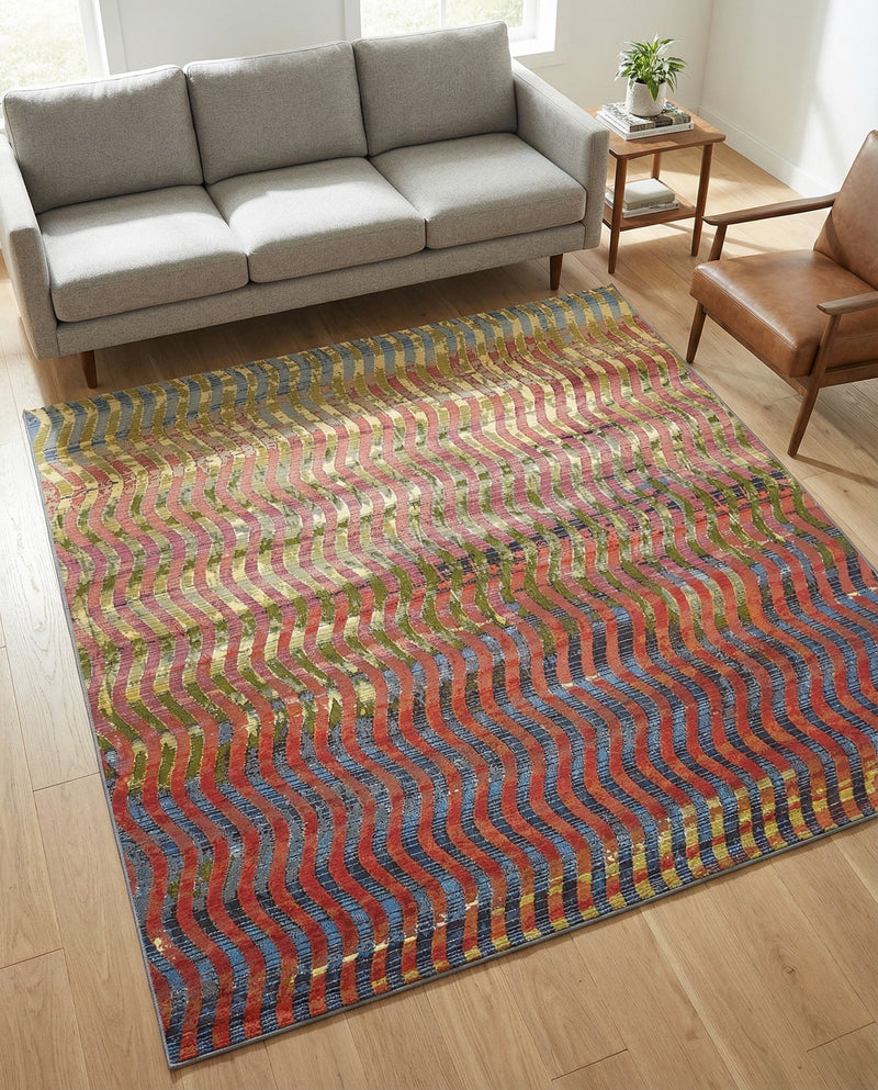 Urban Terrace Collection Area Rug -  Walkway Square Multi  lifestyle 35