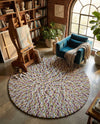 Woolen Sphere Collection Area Rug - Orbsburg (Pink and Purple) Round Pink and Purple  lifestyle 35