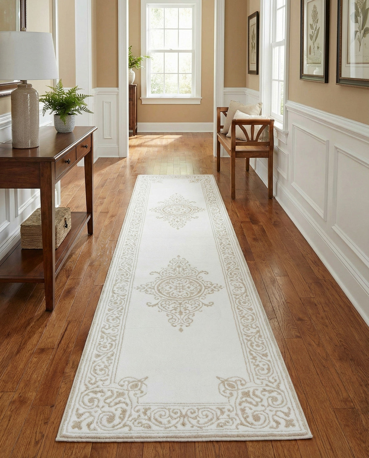 Sanctuary Retreat Collection Area Rug - Haven Runner Snow White  lifestyle 151