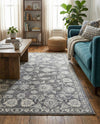 Charleston Elegance Collection Area Rug -  Seaport (Gray) Rectangle Gray  lifestyle 21