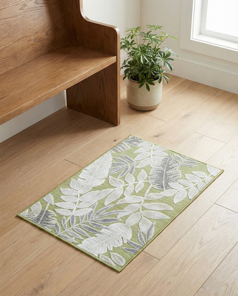 Seaside Blooms Collection Area Rug -  Serene Rectangle Green  lifestyle 14