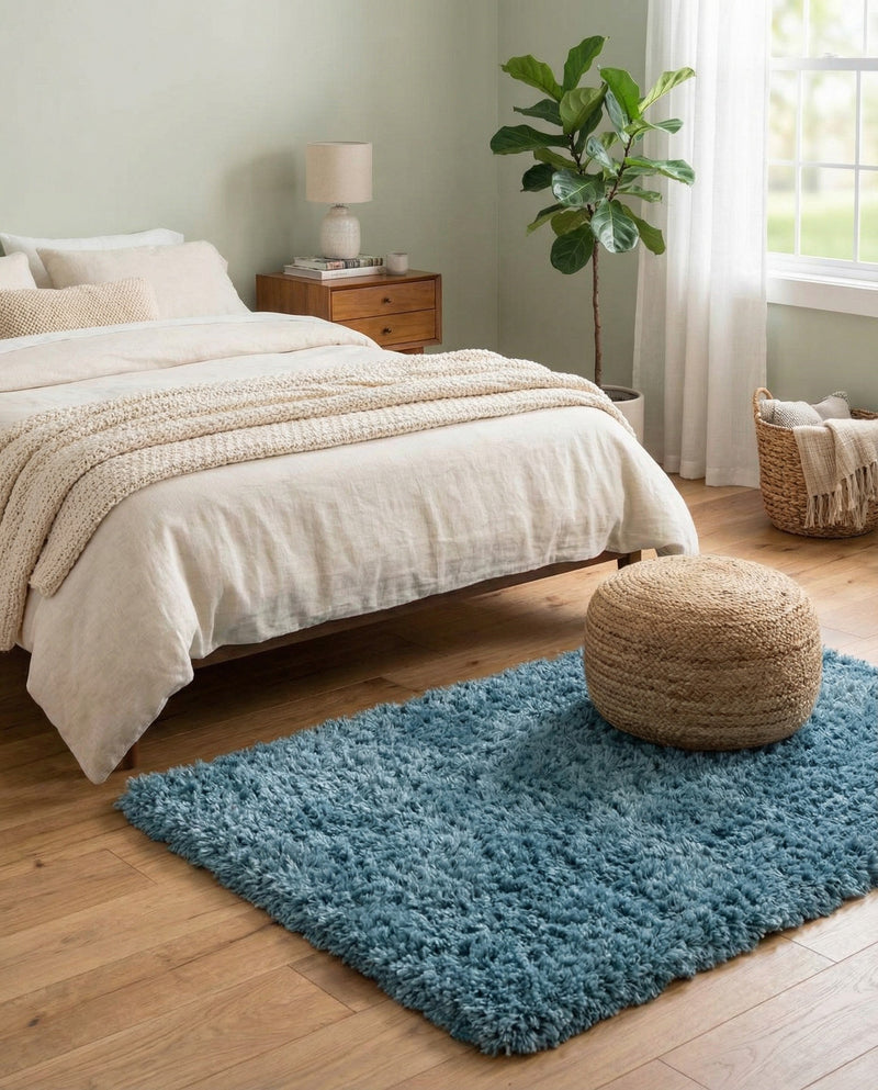 Eternal Plush Oasis Collection Area Rug -  Tranquility (Aegean Blue) Rectangle Aegean Blue  lifestyle 30