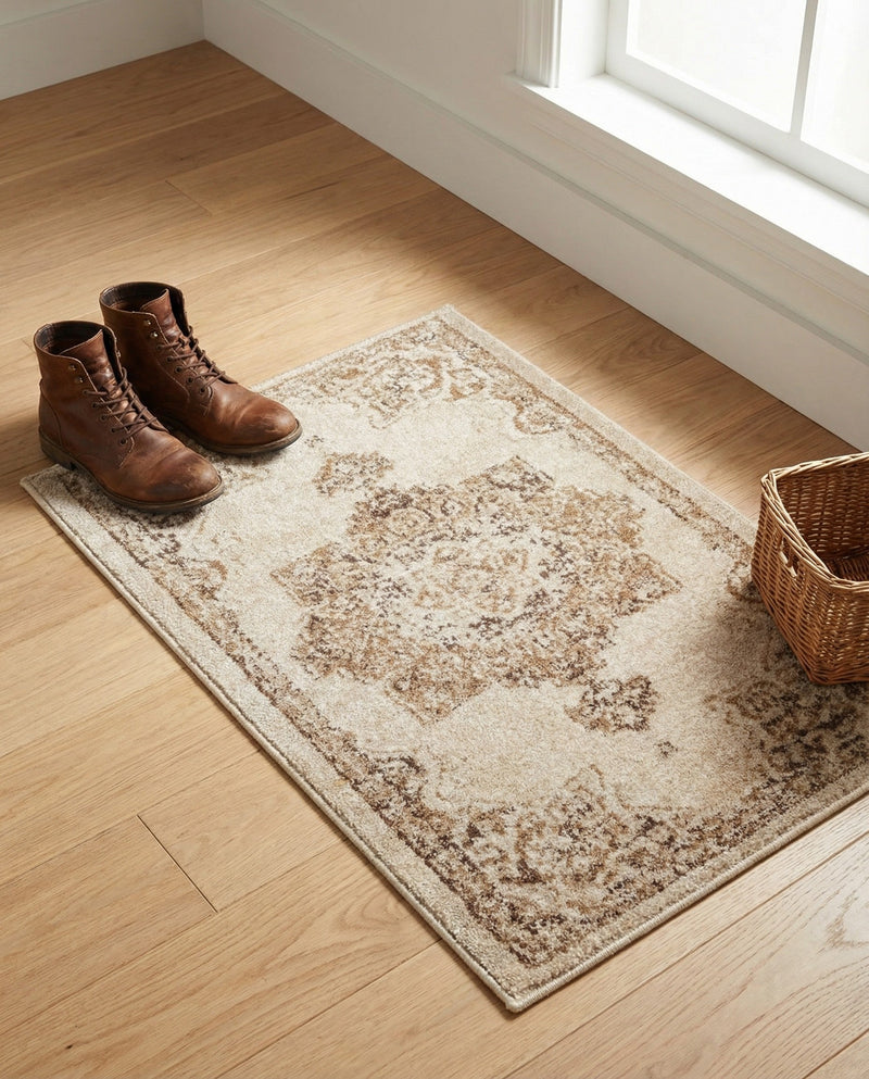 Eden Oasis Collection Area Rug -  Tranquility (Beige) Rectangle Beige  lifestyle 14