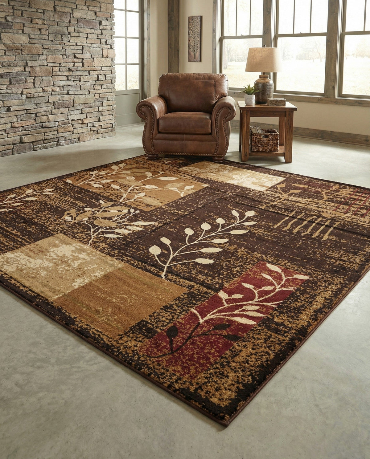Bistro Lounge Collection Area Rug -  Affogato Square Brown  lifestyle 178