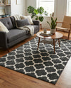 Lattice Gardens Collection Area Rug -  Bloomfield (Black) Rectangle Black  lifestyle 18