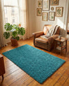 Plush Oasis Collection Area Rug - Serenity (Deep Aqua Blue) Rectangle Deep Aqua Blue  lifestyle 24