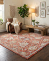 Seville Stripes Collection Area Rug -  Cordoba (Brick Red) Square Brick Red  lifestyle 29
