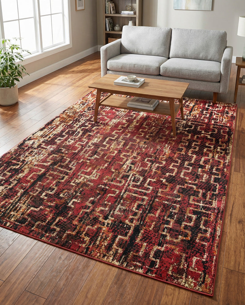 Neptune Elegance Collection Area Rug -  Proteus Rectangle Burgundy  lifestyle 15
