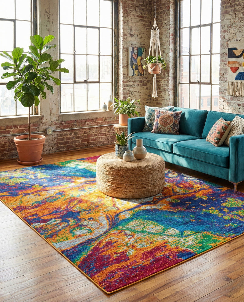 Caribbean Cove Collection Area Rug -  Bequia Rectangle Multi  lifestyle 18