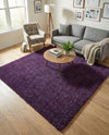 Solid Shag Seaside Collection Area Rug - Azure Cove (Violet) Square Violet  lifestyle 54