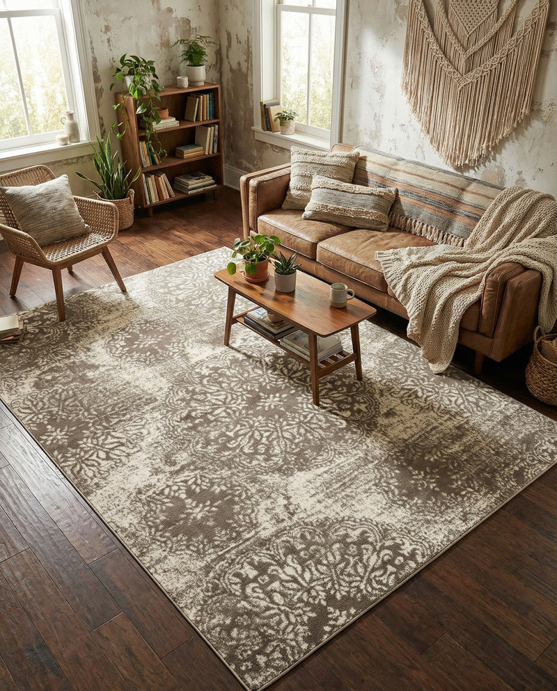 Riviera Elegance Collection Area Rug -  Monaco (Light Gray) Rectangle Light Gray  lifestyle 11