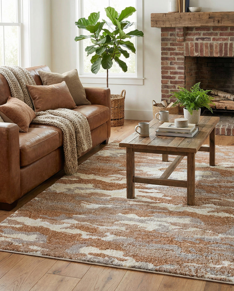 Sienna Collection Area Rug -  Veneto Rectangle Caramel and Ivory  lifestyle 41