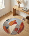 Urban Terrace Collection Area Rug -  Patio Round Multi  lifestyle 68