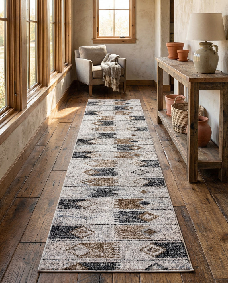 Desert Modern Eco Rug Series Collection Area Rug -  Taos Runner Ivory  lifestyle 50