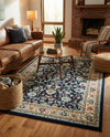 Isfahan Elegance Collection Area Rug - Naghsh-e Jahan (Navy Blue) Rectangle Navy Blue  lifestyle 29