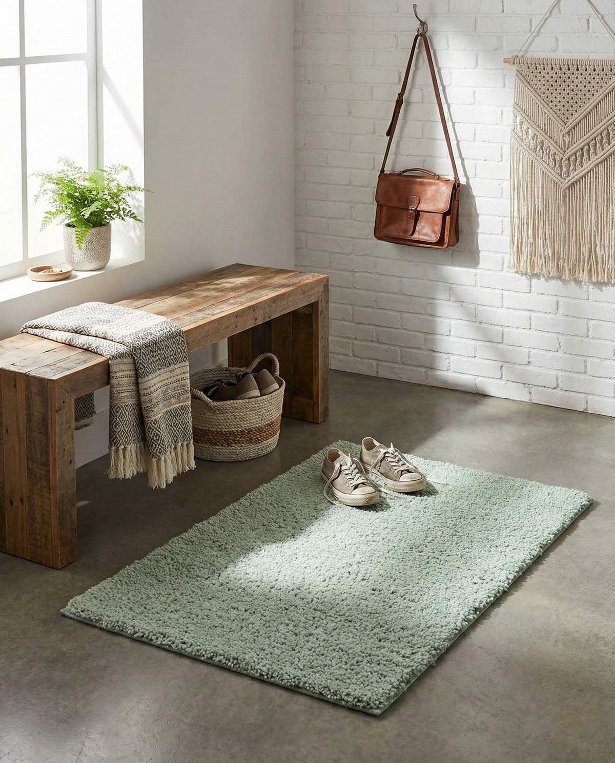 Solid Shag Seaside Collection Area Rug - Azure Cove (Sea Salt Blue) Rectangle Sea Salt Blue  lifestyle 15