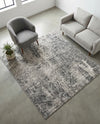 Riviera Elegance Collection Area Rug -  Grasse Square Dark Gray  lifestyle 80