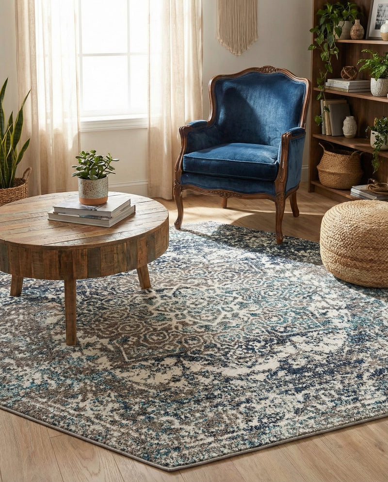 Georgetown Rugs Collection Area Rug - Dupont (Gray) Octagon Gray  lifestyle 75