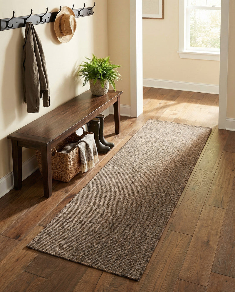 Seaside Serenity Collection Area Rug - Veranda (Light Brown) Runner Light Brown  lifestyle 32