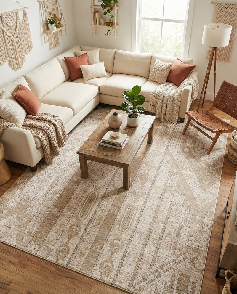 Cascade Range Collection Area Rug - Hood (Ivory) Rectangle Ivory  lifestyle 7