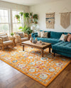 Adriana Terrace Collection Area Rug -  Positano (Orange) Rectangle Orange  lifestyle 7
