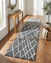 Cozy Haven Shag Collection Area Rug - Serenity (Pebble Gray) Runner Pebble Gray  lifestyle 55