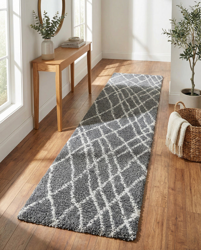 Cozy Haven Shag Collection Area Rug - Serenity (Pebble Gray) Runner Pebble Gray  lifestyle 55