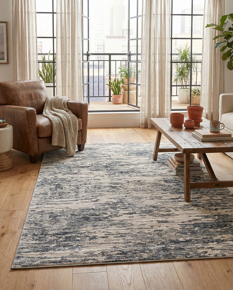Serenity Sands Collection Area Rug - Dunescape Rectangle Gray  lifestyle 25