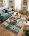 Colorburst Oasis Collection Area Rug -  Mosaic Rectangle Ivory Gray Blue  lifestyle 21