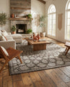 Savannah Threads Collection Area Rug -  Serengeti Rectangle Charcoal and Ivory  lifestyle 10