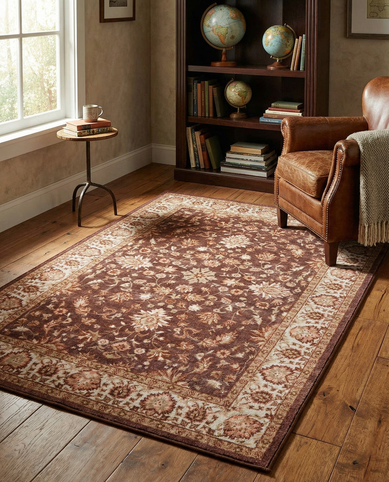 Casablanca Tapestry Collection Area Rug -  Marrakech (Coffee Brown) Rectangle Coffee Brown  lifestyle 17