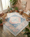 Savannah Series Collection Area Rug -  Augusta (French Blue) Square French Blue  lifestyle 50