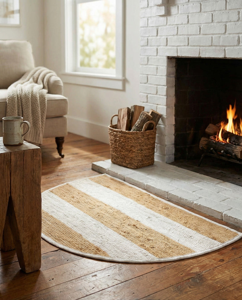 Tassel Trail Collection Area Rug - Pathway (Beige) Hearth Beige  lifestyle 46