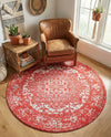 Georgetown Rugs Collection Area Rug - Dupont (Pink) Round Pink  lifestyle 43