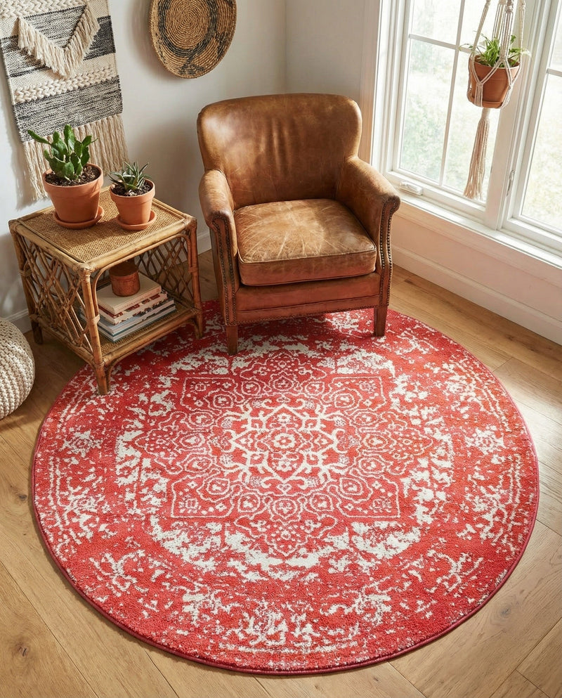 Georgetown Rugs Collection Area Rug - Dupont (Pink) Round Pink  lifestyle 43