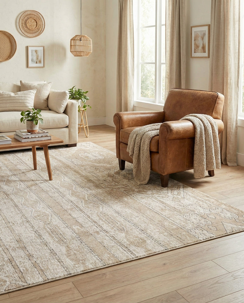 Cascade Range Collection Area Rug - Hood (Ivory) Rectangle Ivory  lifestyle 18