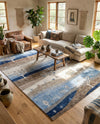 Zagros Shades Collection Area Rug -  Behbahan Rectangle Blue Gray  lifestyle 26