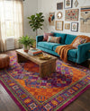 Caribbean Cove Collection Area Rug -  Mustique Rectangle Fuchsia  lifestyle 14