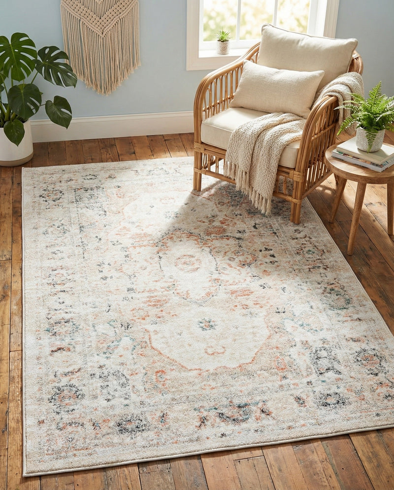 Parisian Elegance Collection Area Rug - Versailles (Ivory) Rectangle Ivory  lifestyle 5