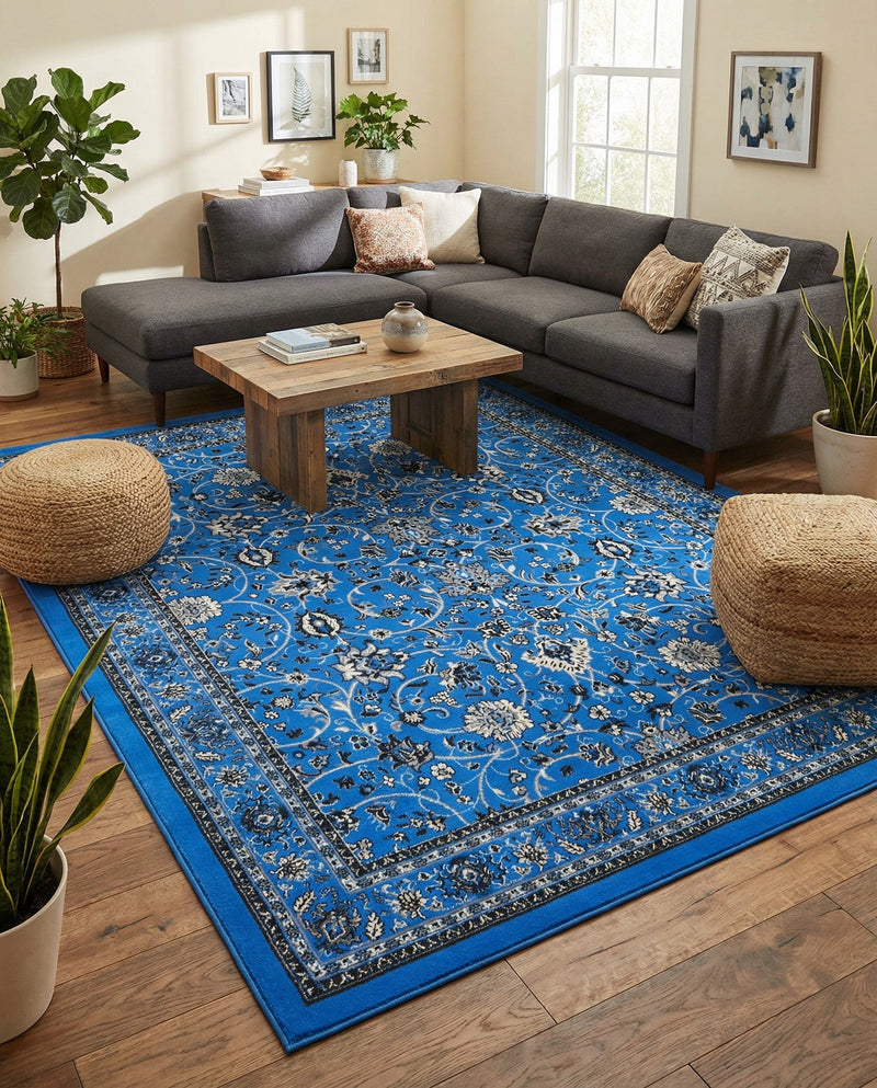 Isfahan Elegance Collection Area Rug - Naghsh-e Jahan (Dark Blue) Rectangle Dark Blue  lifestyle 23