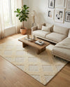 Trellis Wool Collection Area Rug - Vineyard Rectangle Ivory  lifestyle 8