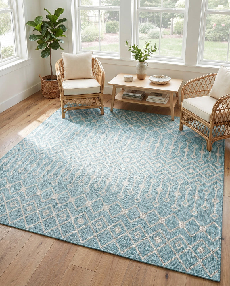 Savannah Pergola Collection Area Rug -  Pergola (Aqua) Square Aqua  lifestyle 69