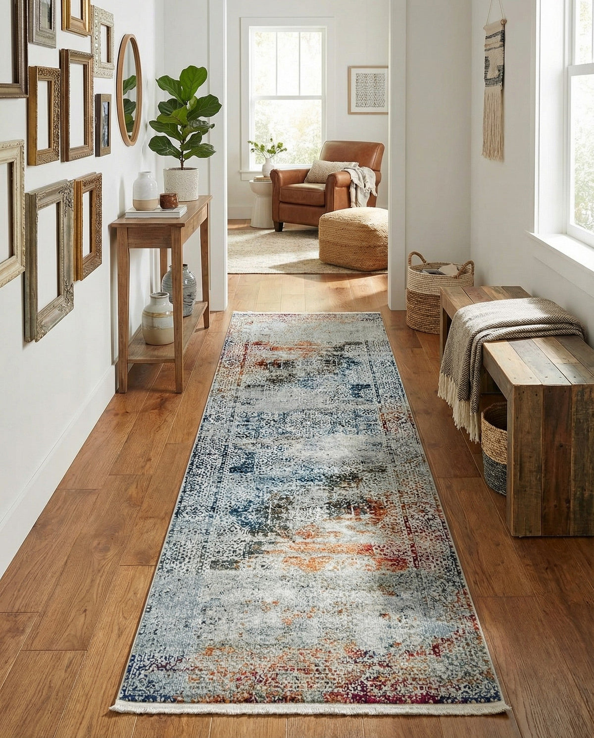 Caribbean Breeze Collection Area Rug -  Yucatan Runner Multi  lifestyle 51