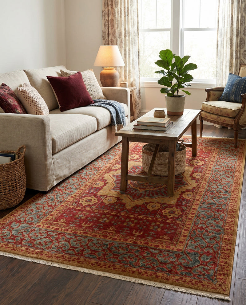 Ottoman Elegance Collection Area Rug -  Cappadocia Rectangle Red  lifestyle 13