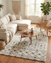 Berber Lattice Shag Collection Area Rug - Atlas (Ivory) Rectangle Ivory  lifestyle 10