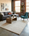 Solid Shag Seaside Collection Area Rug - Azure Cove (Ivory) Rectangle Ivory  lifestyle 16