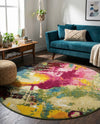 Marrakesh Elegance Collection Area Rug -  Draa Round Multi  lifestyle 48